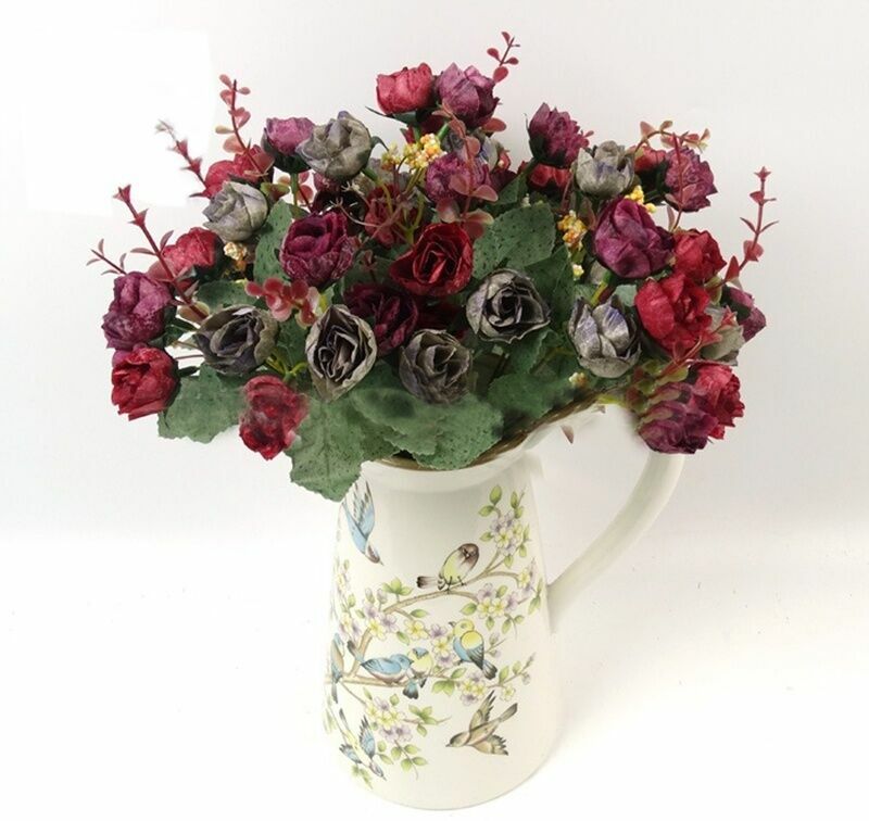 21pc/Bunch Artificial Rose Flowers Bouquet Wedding Party Home Decor Little Rose
