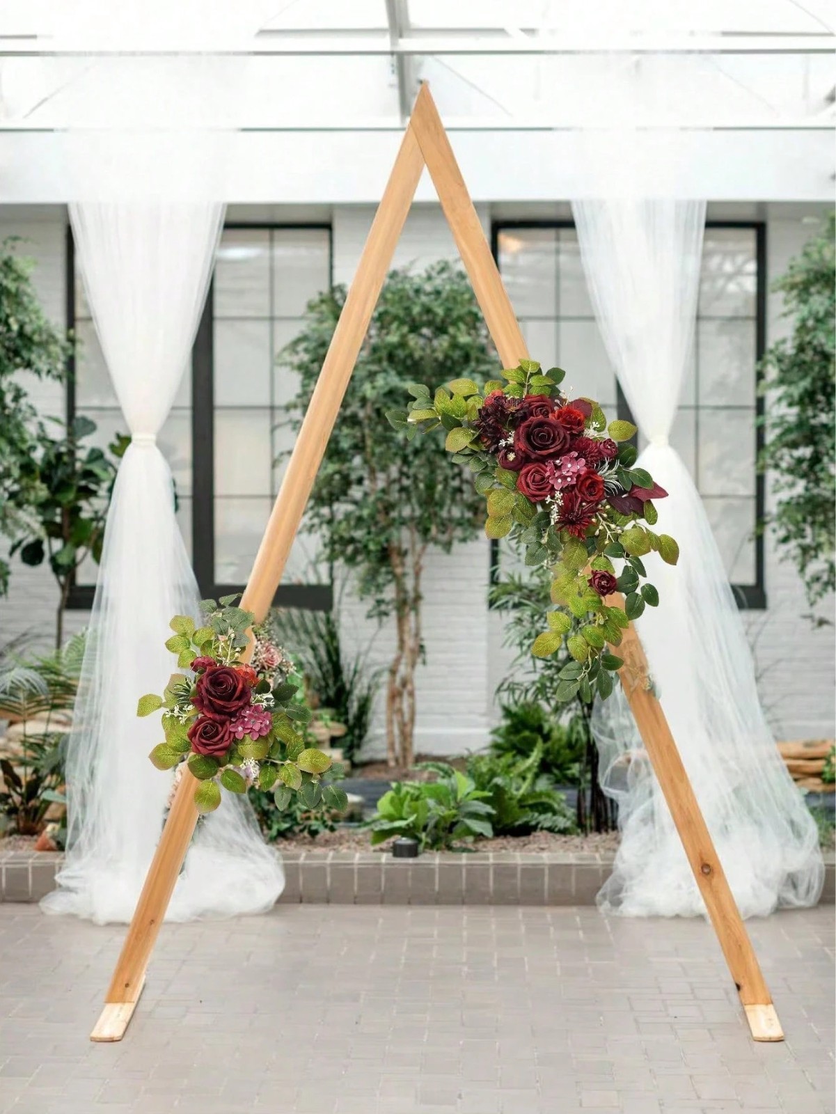 2PCS Artificial Floral Swag Wedding Arch Flowers Faux Rose Garland GreeneryDecor