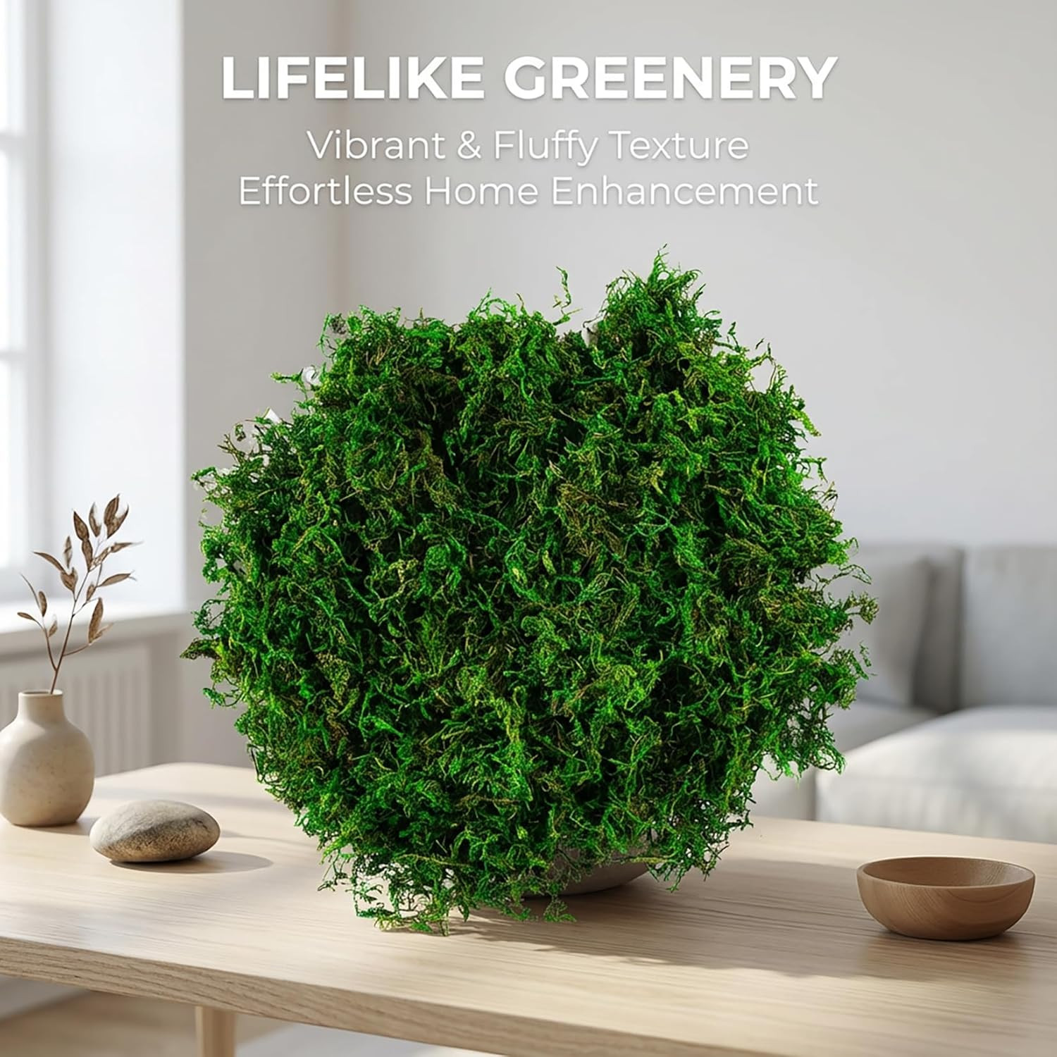 Faux Moss for Potted Plants – Artificial Moss for Crafts Fake Moss Decor Green F