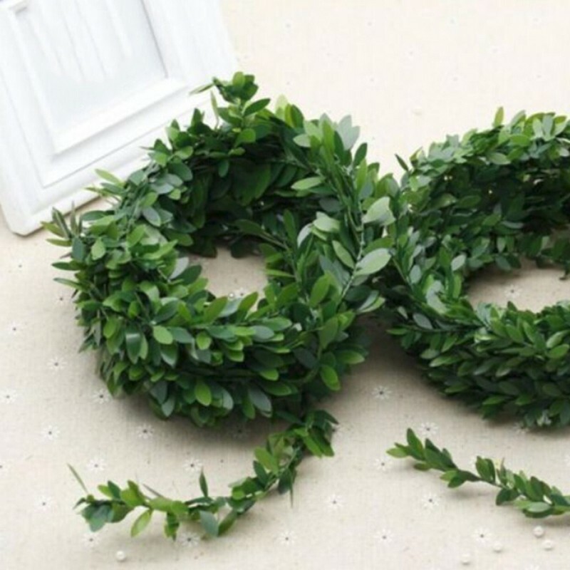 Garland Green Leaf Iron Wire Artificials For DIY Floral Christmas Decor Hot Sale