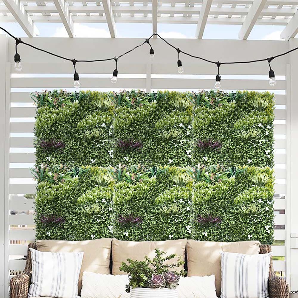 40″ Artificial Faux 3D Mix Leaves Wall Panel Fence Screen Home Outdoor Decor #04