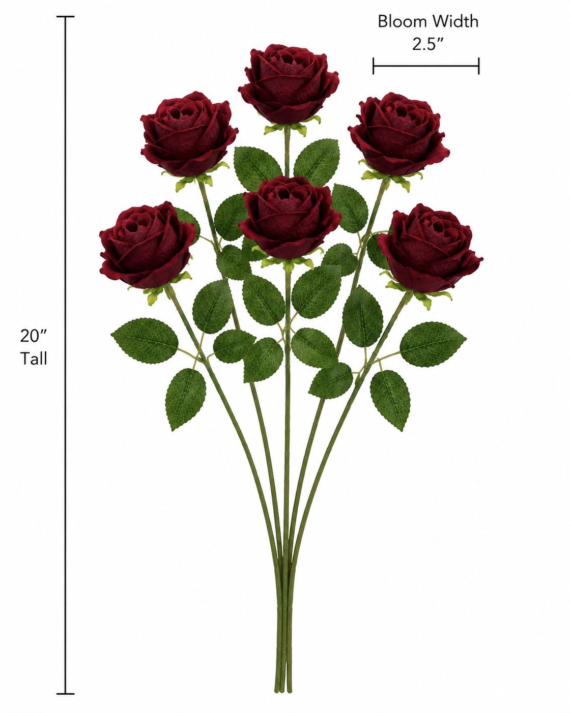 Burgundy Velvet Rose Stems Faux Roses Artificial Flowers Dark Red Roses Gothic D