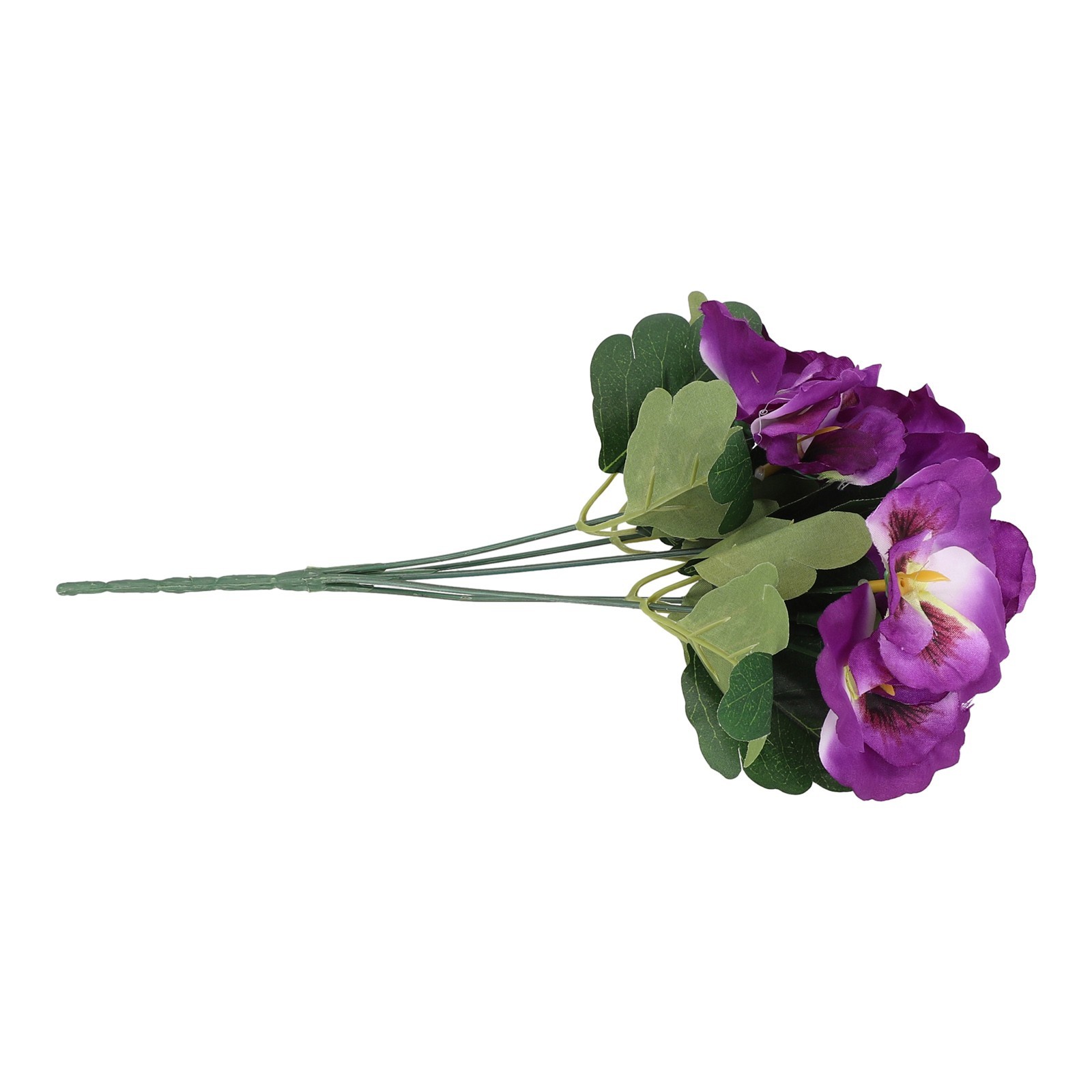 Colorful Pansy Fake Flower Bouquet 26cm DIY Craft Pvc Red/Orange/Purple