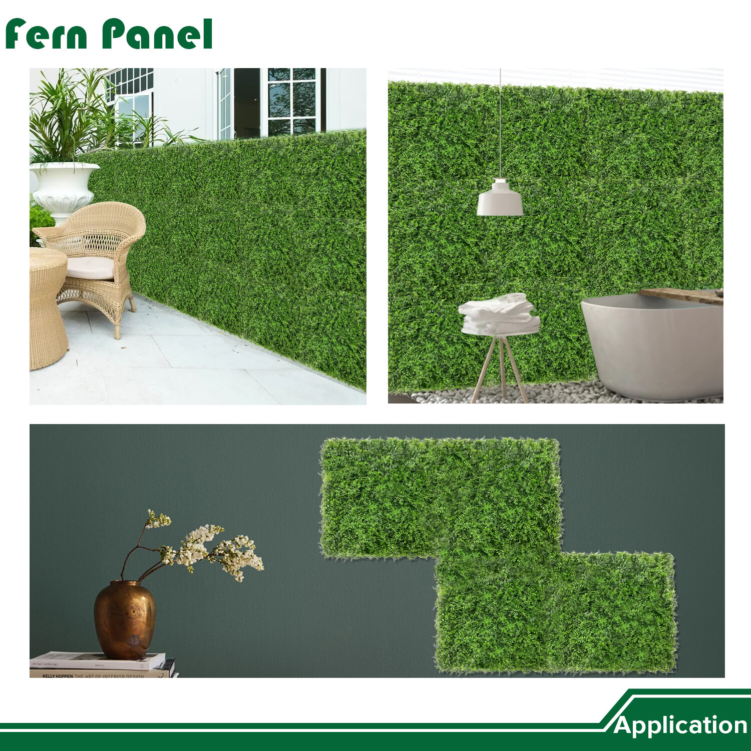 Artificial Fern Leaf with cover back Privacy Fence Screen Home Decor Hedge