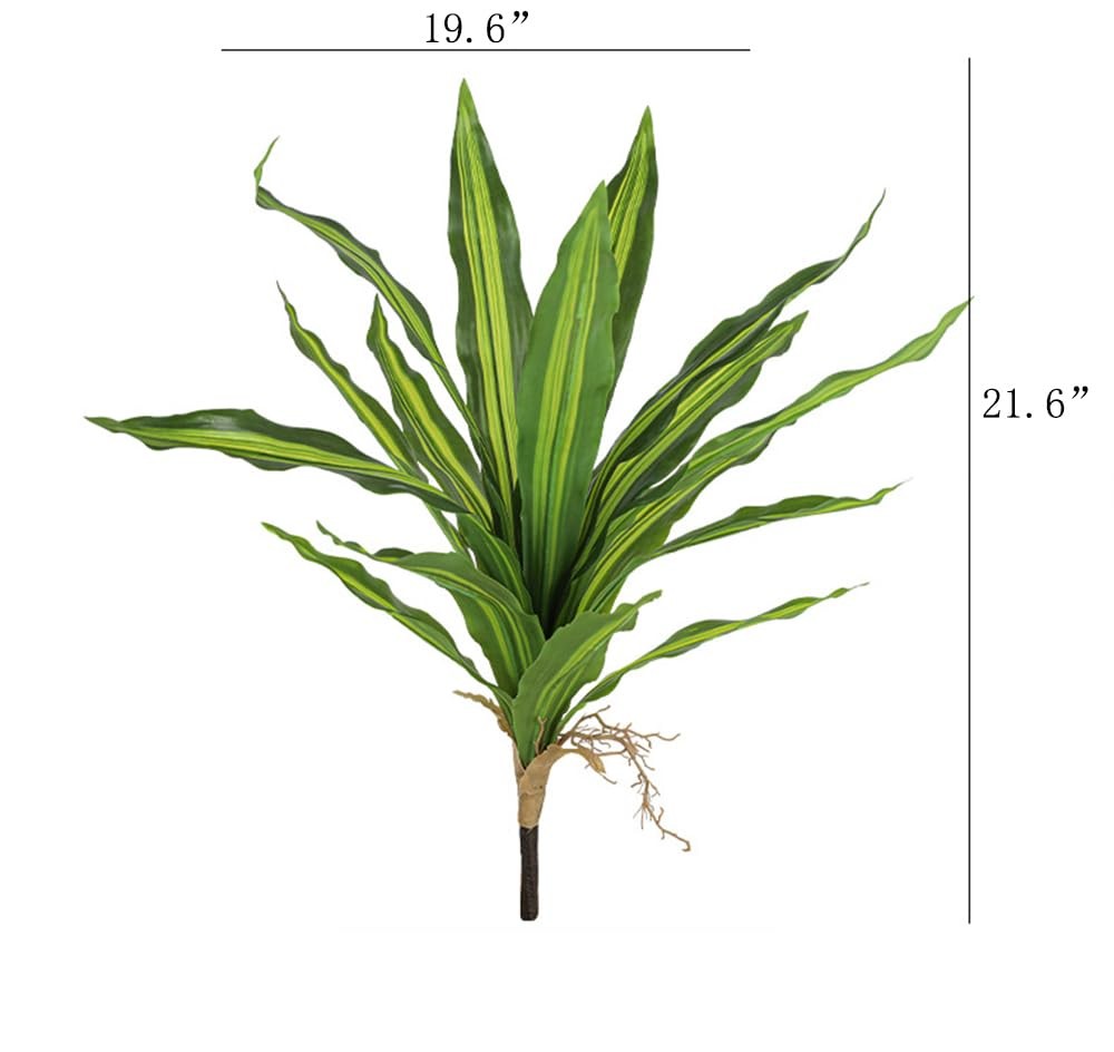 2Pcs Dracaena Artificial Plant 21.6Inch Large Fake Dracaena Fragrans Tree for…