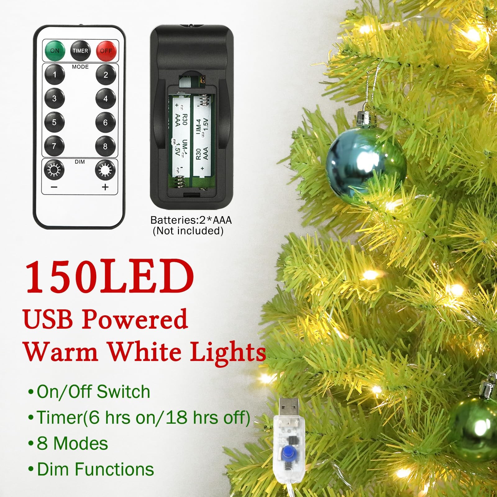 Obralitic 6FT Whimsical Lime Green Christmas Tree with 150 6ft,