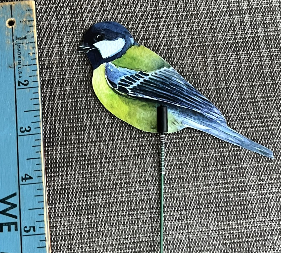 Bird Picks Lot of 3 Plastic Birds on Wire Stems Eagle, Blue Tit, Song Bird
