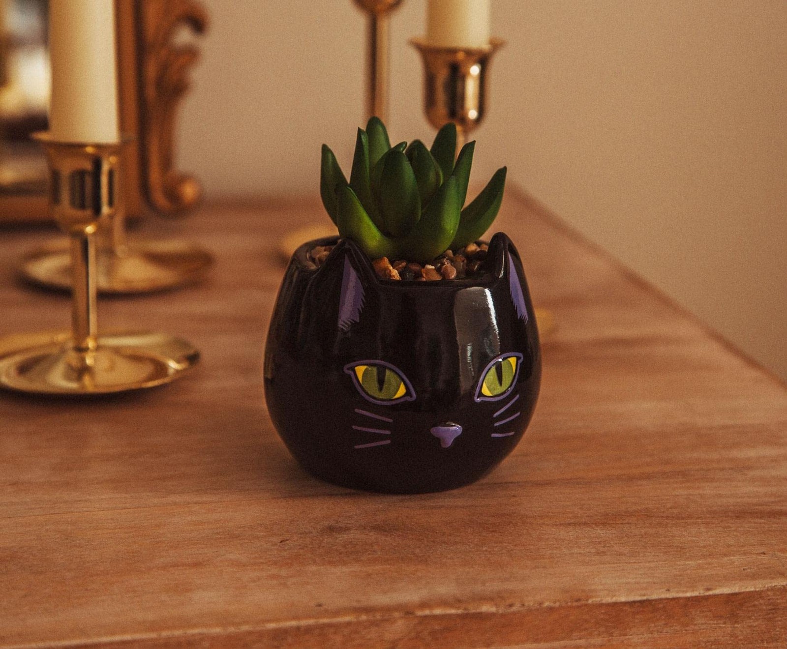 Disney Hocus Pocus Binx is My Boo 3-Inch Ceramic Mini Planter with Artificial Su