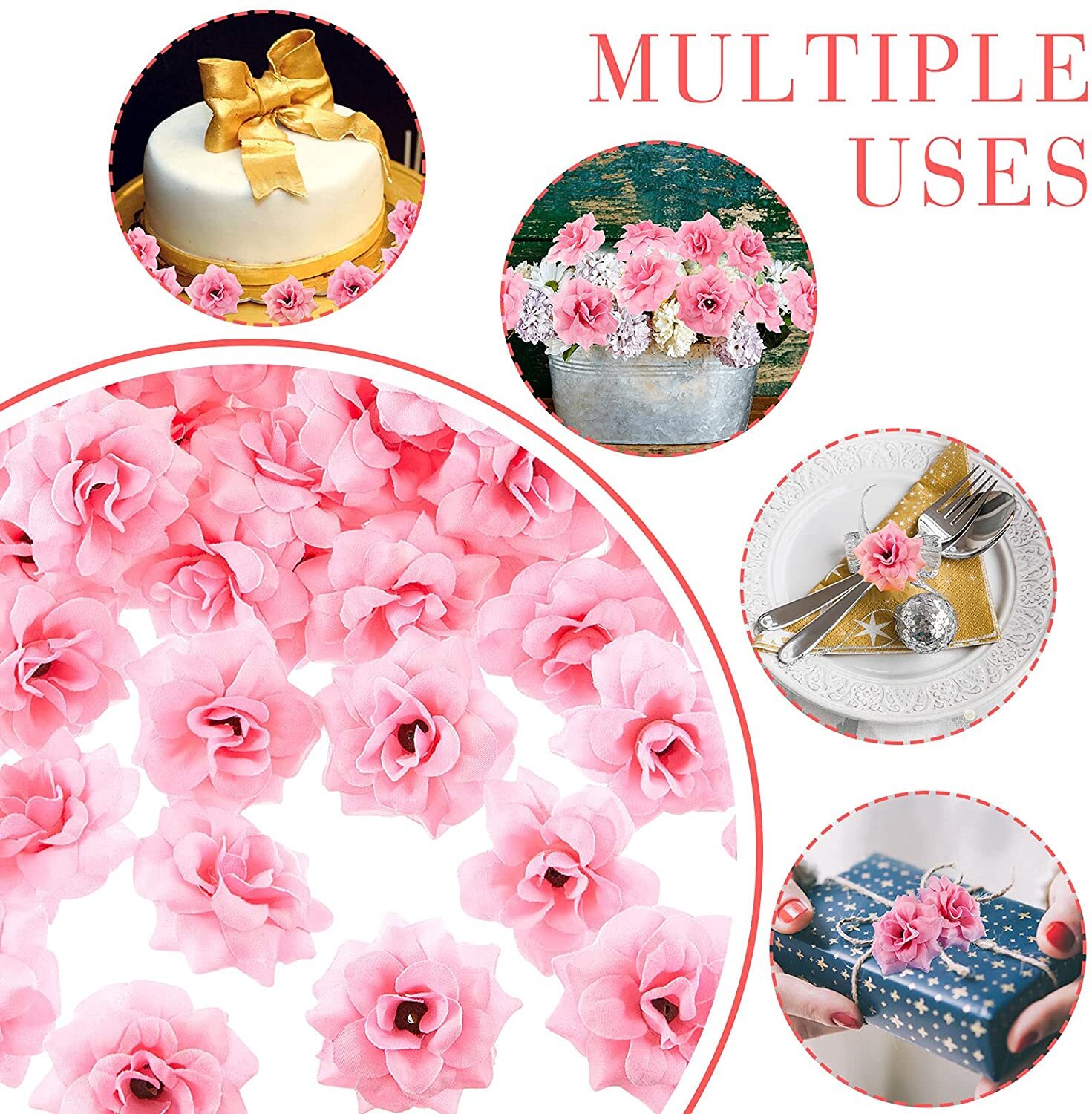 100pcs Roses Heads Artificial Flowers Foam Bulk Party Wedding Garland Home Decor
