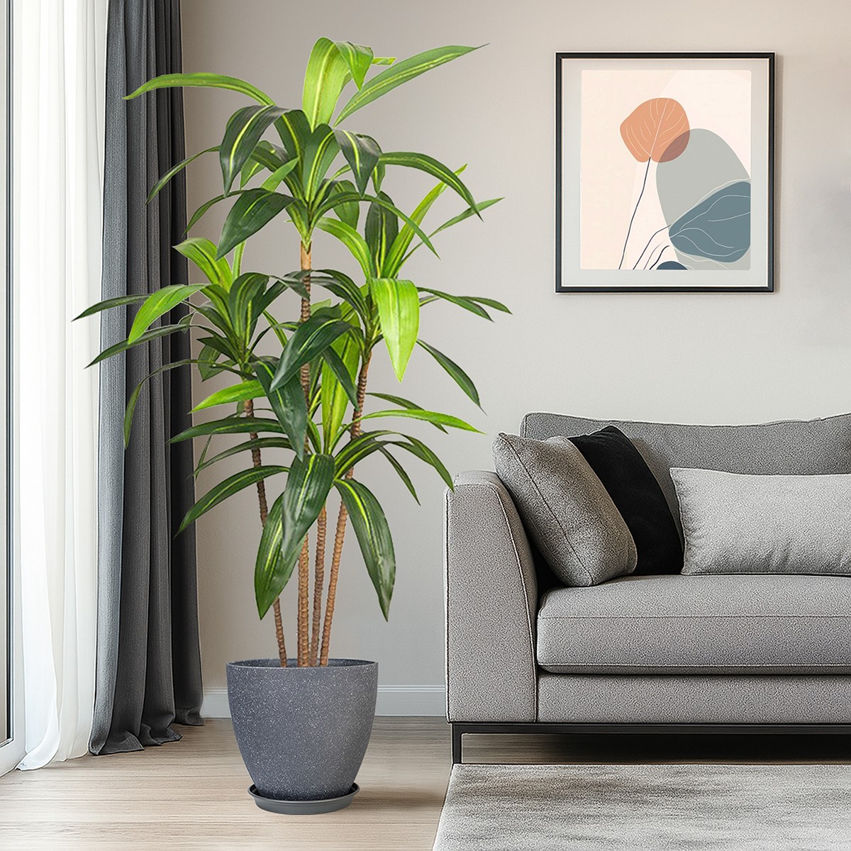 Artificial Dracaena Plant with Plant Pot Outdoor Fake Plants