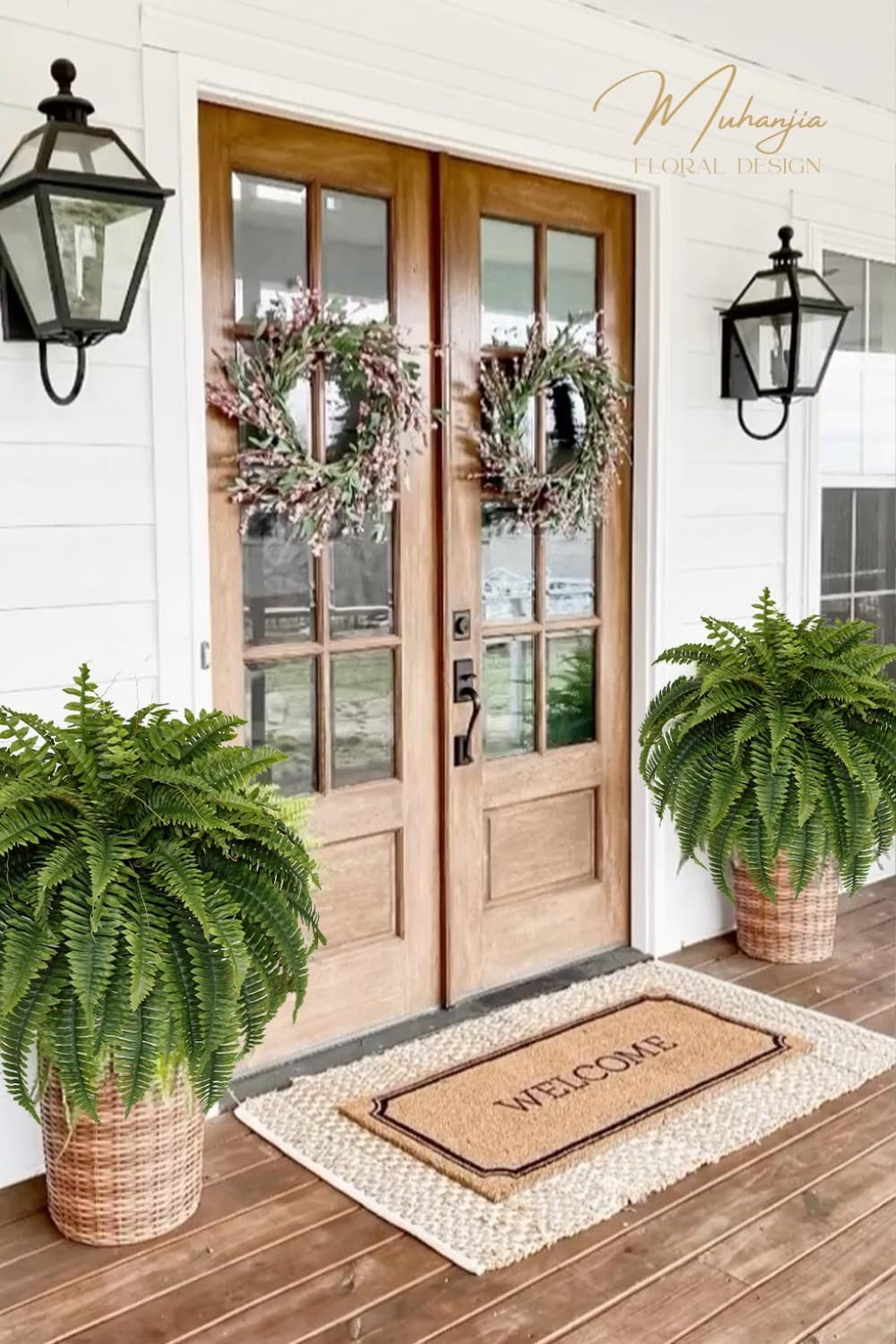 Realistic 48″ Artificial Boston Fern Bush – Pack of 2 for Home Decor