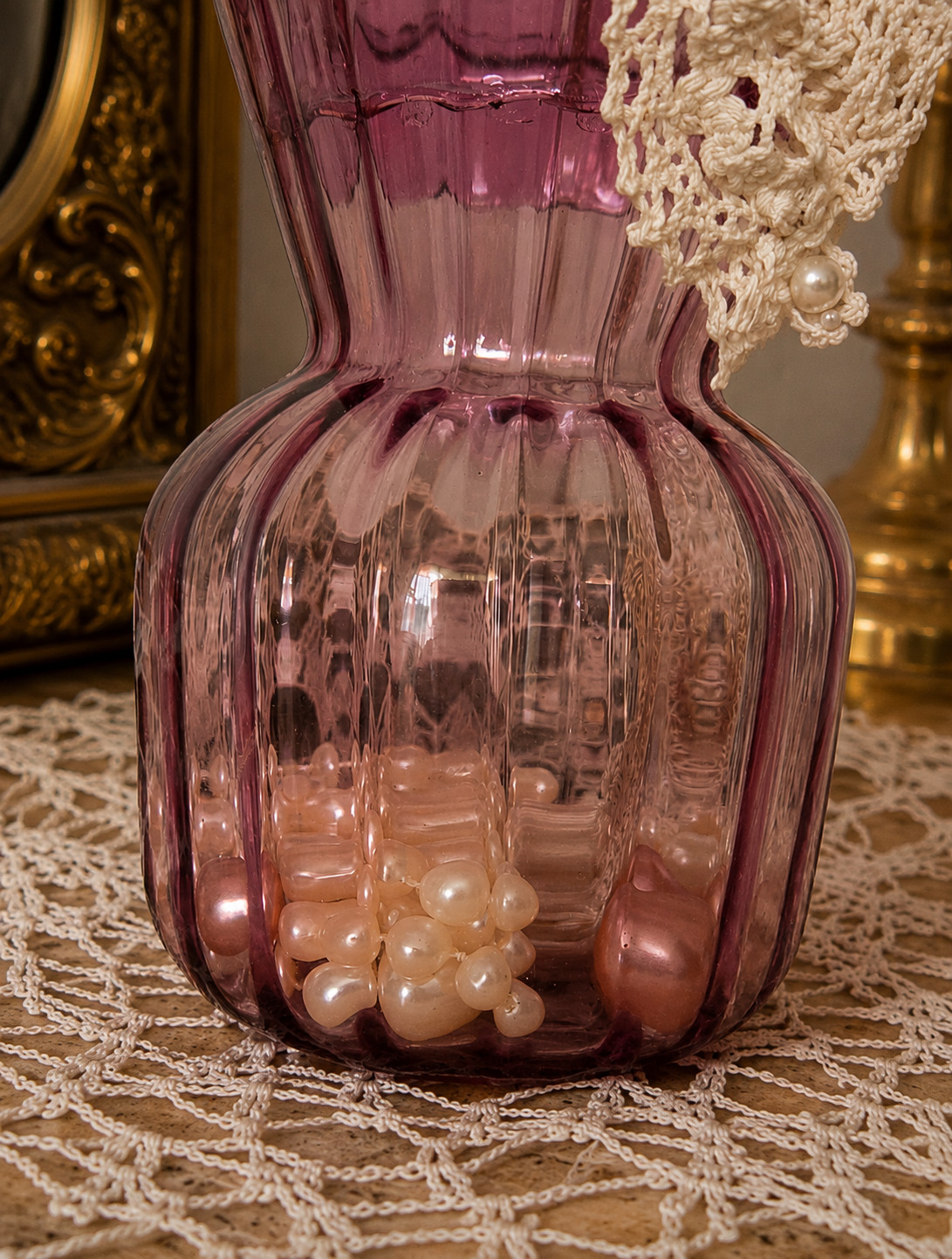 Shabby Chic Victorian Romance Glass Sculpture OOAK Wedding, Gift, Birthday