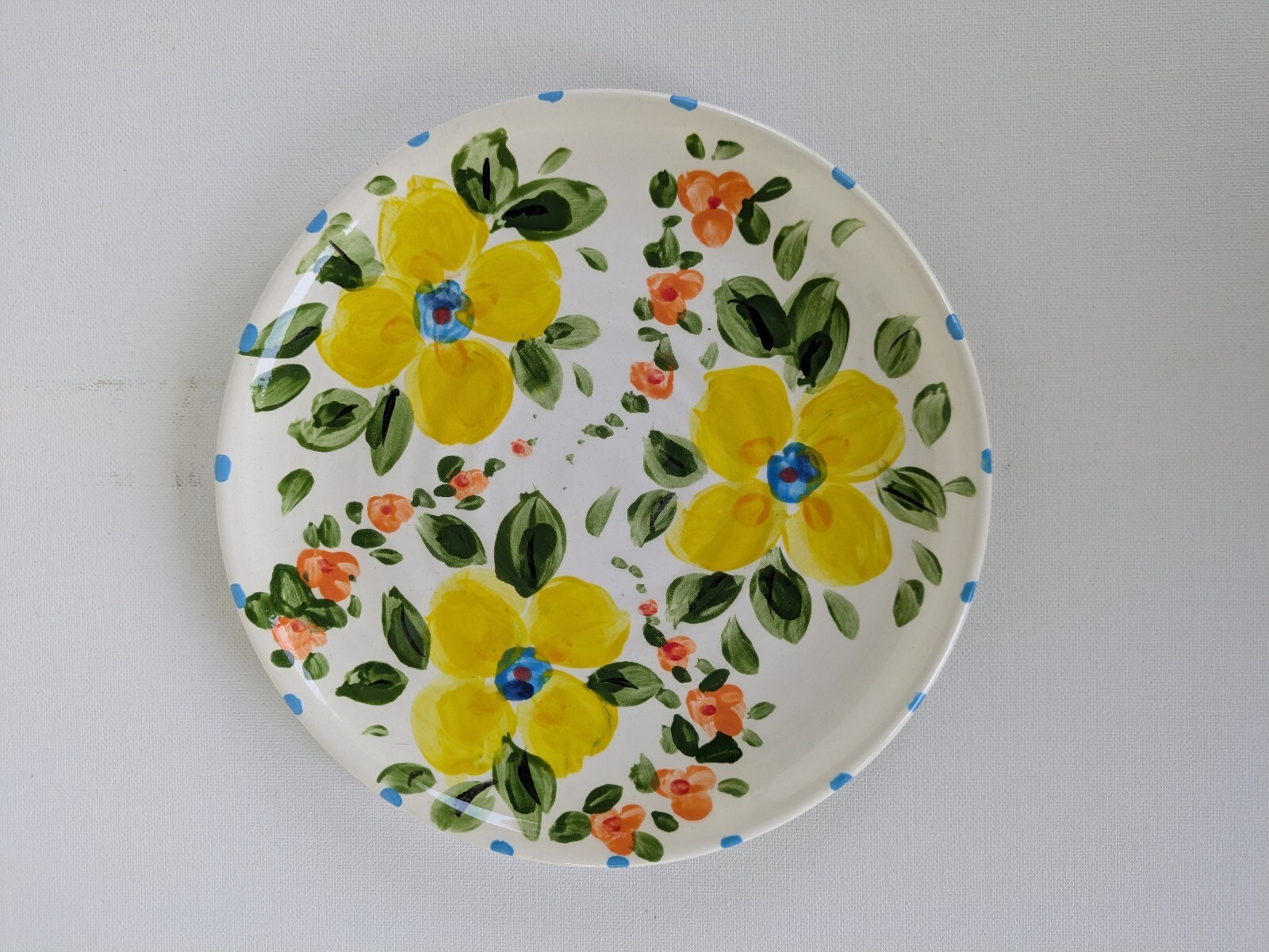 Cottagecore Handpainted Artisan Floral Plates, Y2K Vintage Decorative Plates