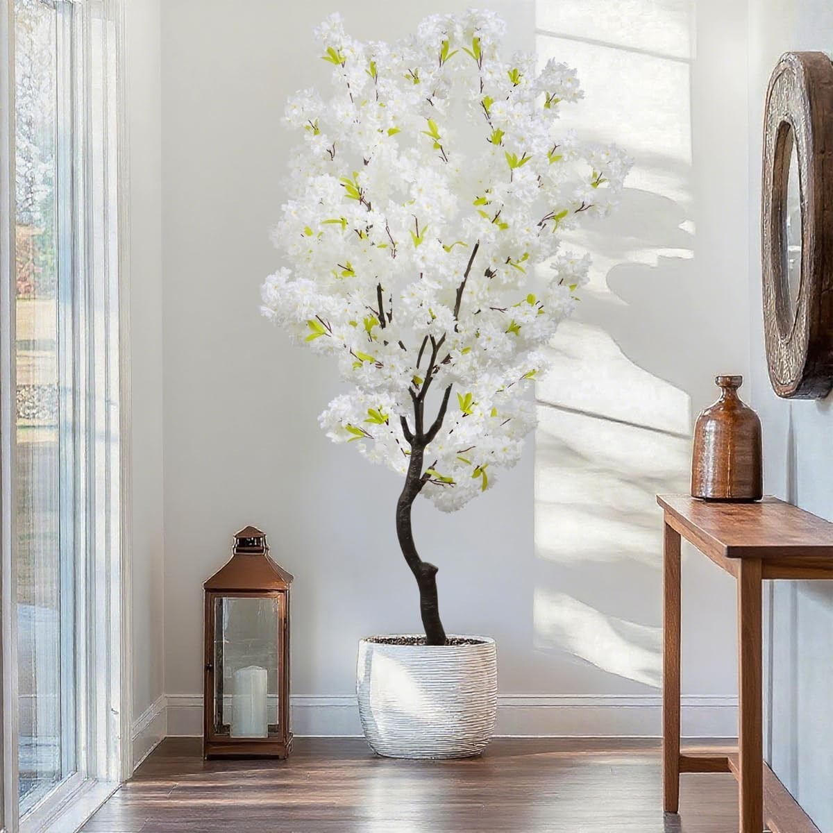 Artificial White Cherry Blossom Tree Fake Tree Cherry Blossom Decor Fake Flowers