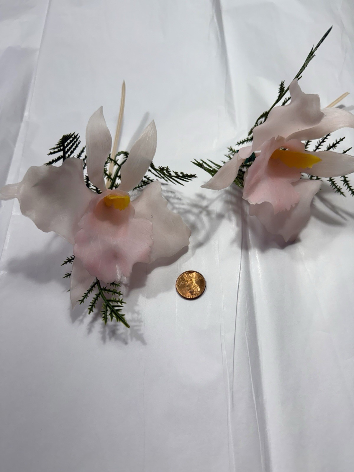 Vintage Light Pink Single Plastic Orchids (2)