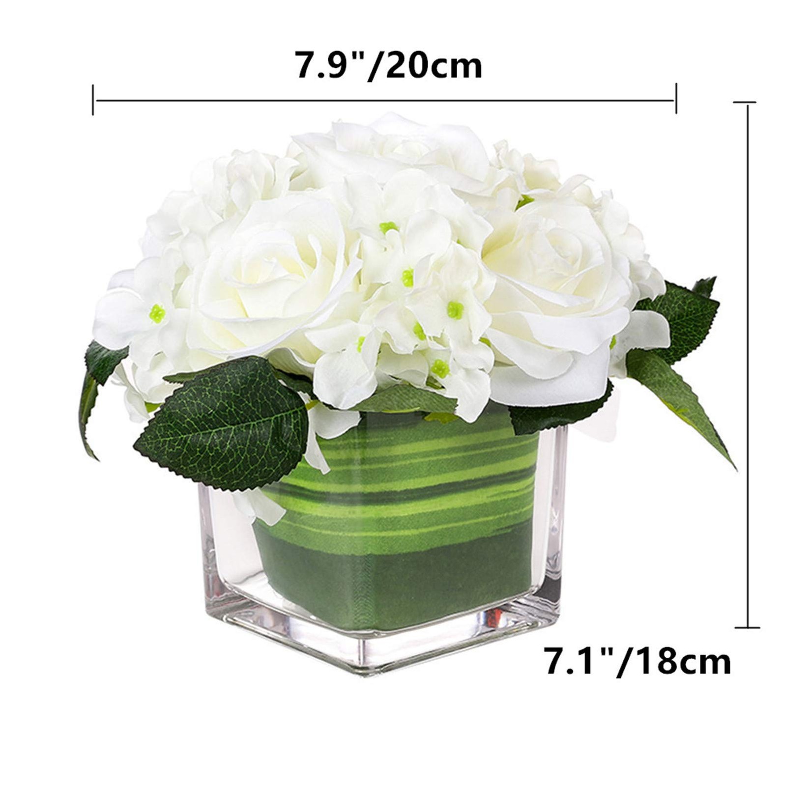 Artificial Silk Rose Flower Centerpiece Arrangement in vase for Home Wedding …