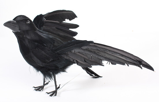 Factory Direct Craft Artificial Feathered Flying Raven Bird