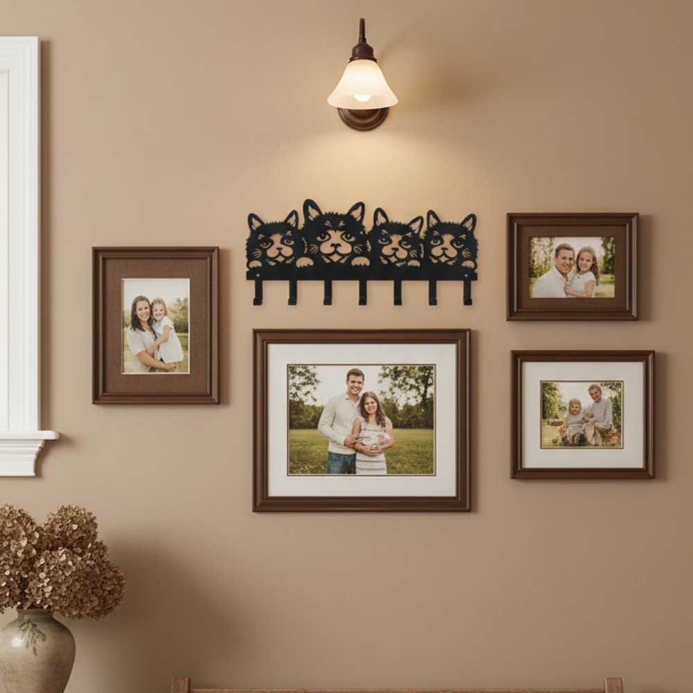 Wall Mounted Metal Cat Coat Hooks – Efficient Storage Rack for Wall Organization