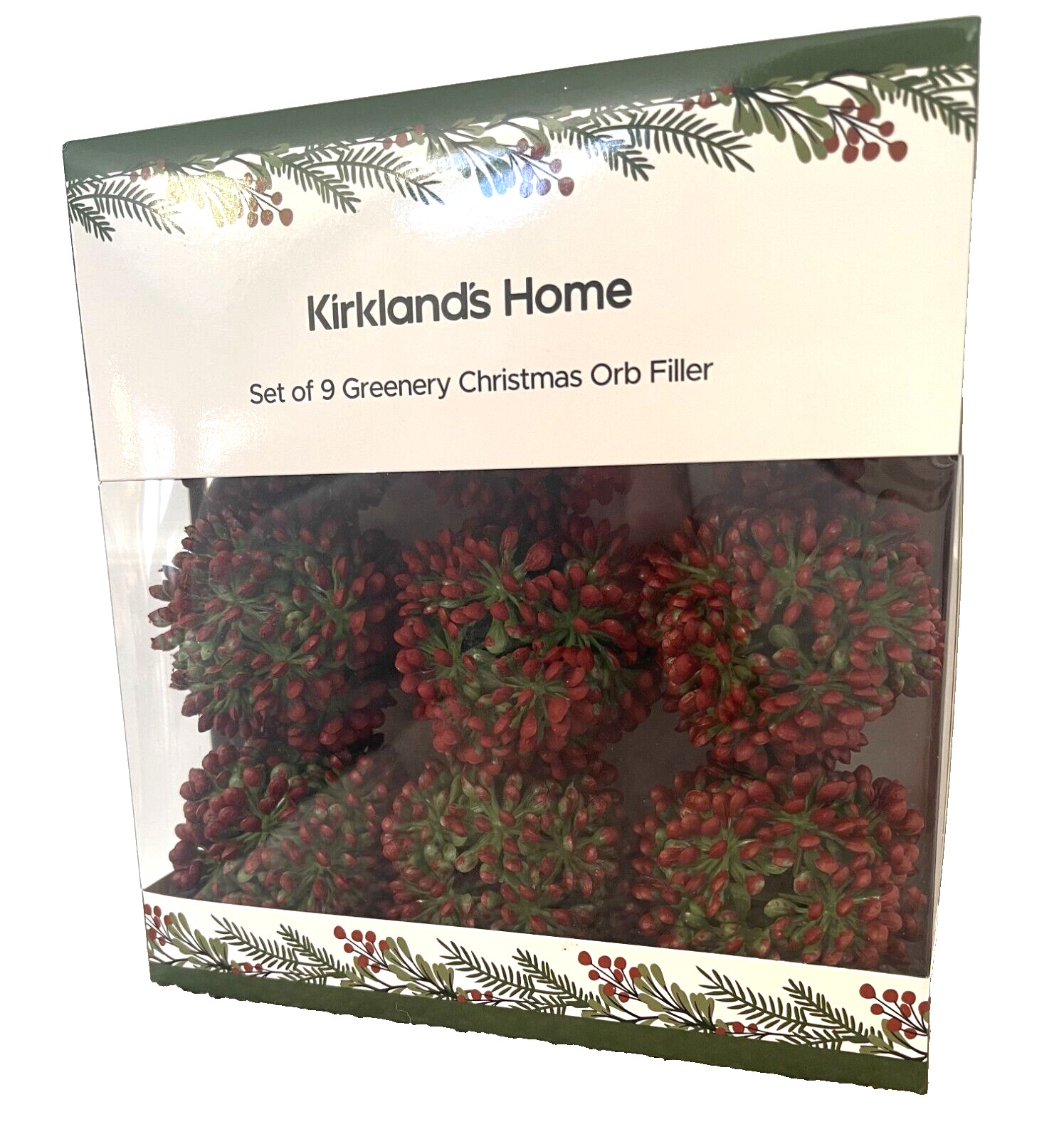 NEW Kirkland’s Home Set of 9 CHRISTMAS ORB FILLER 2.5″ Red & Green Retail $14.99