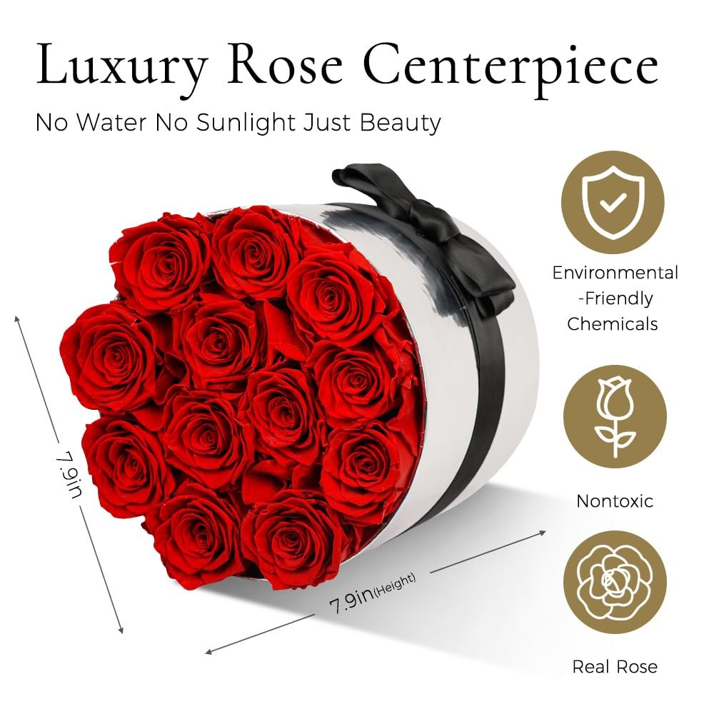 Forever Roses,Large Preserved Roses in a Box,Forever Flowers Real Roses for W…