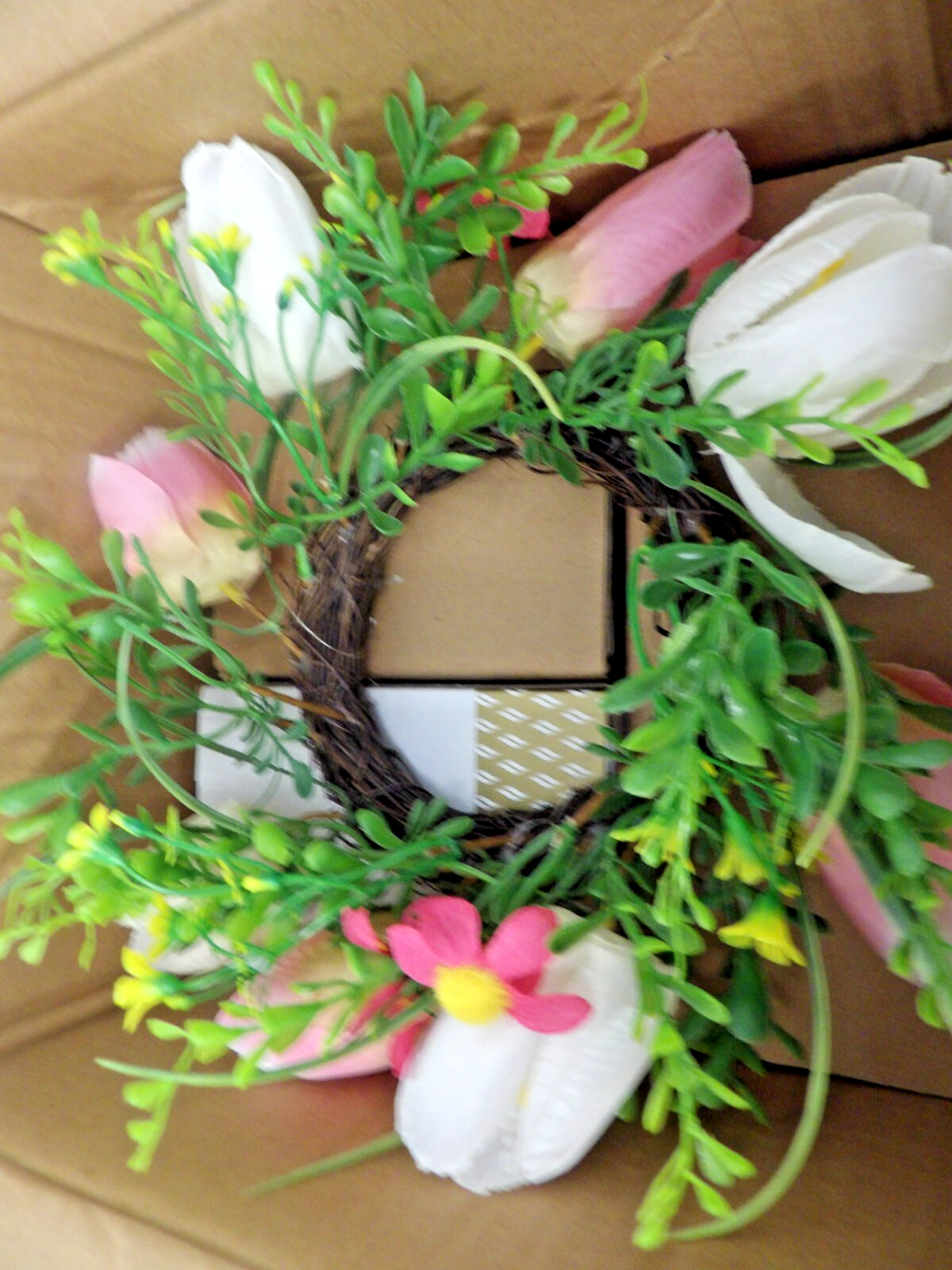 Luminara Pink or Ivory Candle for Mother’s Day Spring Flower Wreath New / Remote