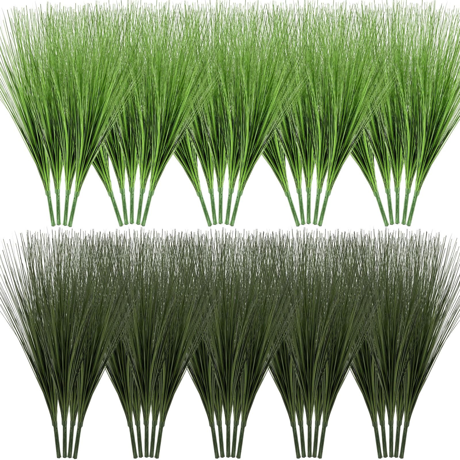 Yunlly 48 Pack 27” Artificial Plants Onion Grass Greenery Fake Tall Grass Re…