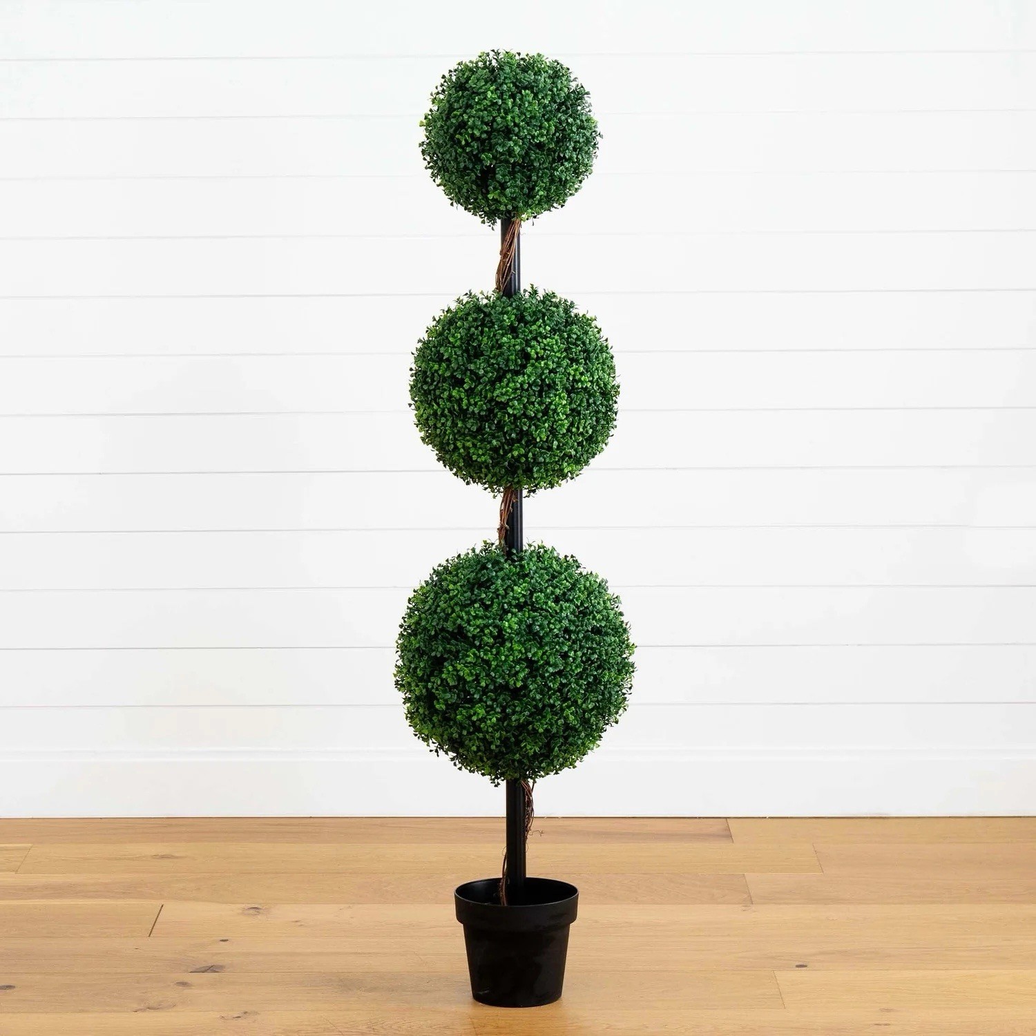 5’ Topiary Boxwood Triple Ball Artificial Tree UV Indoor/Outdoor Home Decor.