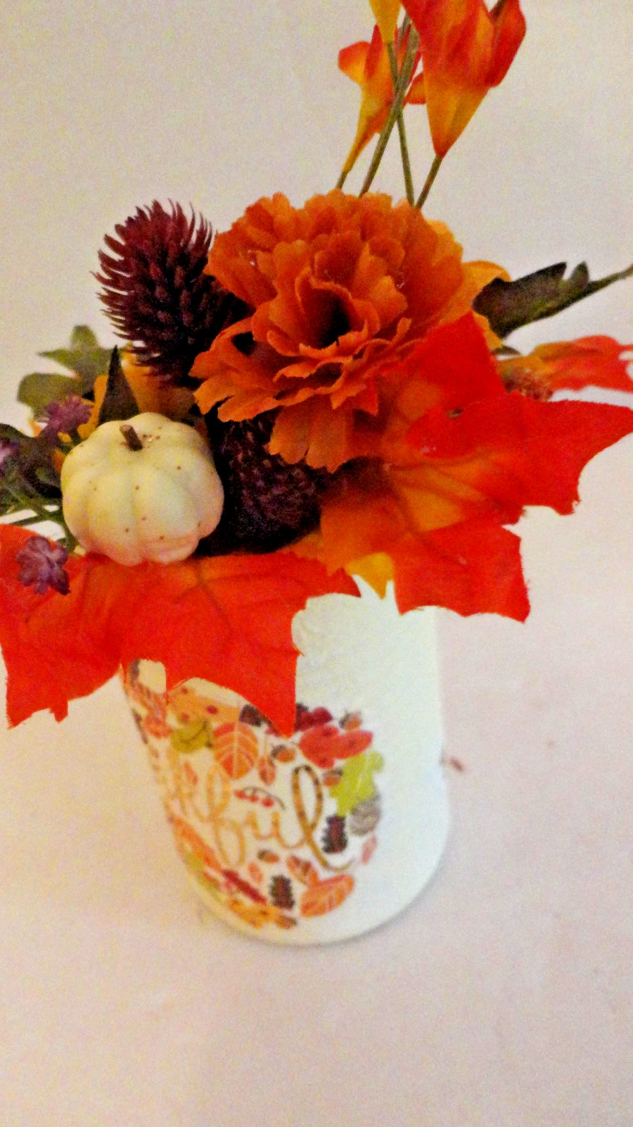 Autumn Floral Arrangement~ Thanksgiving~Tabletop 11 inches Handmade