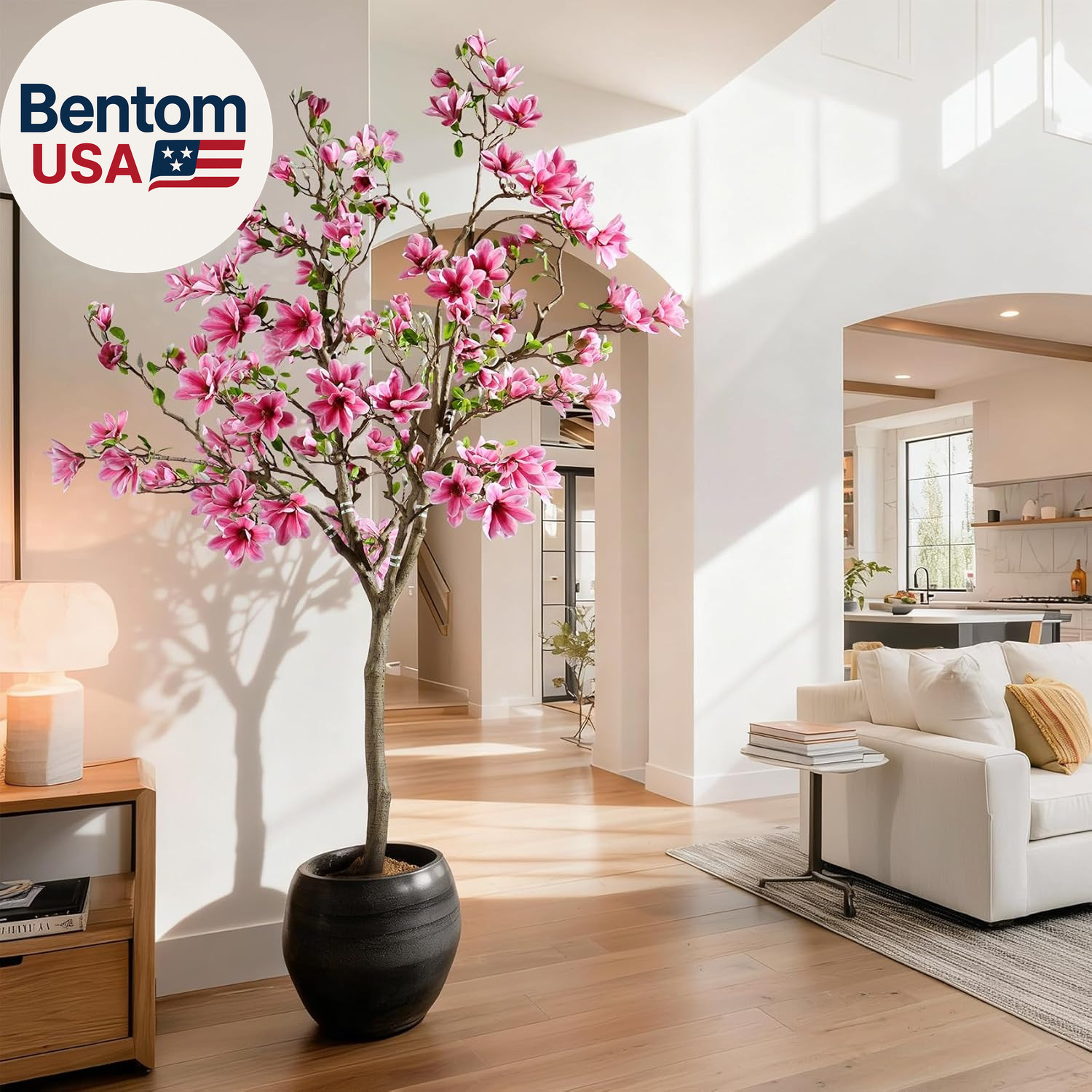 Tall Fake Magnolia Flower Tree Artificial Trees Cherry Blossom Floor Plantas Ind