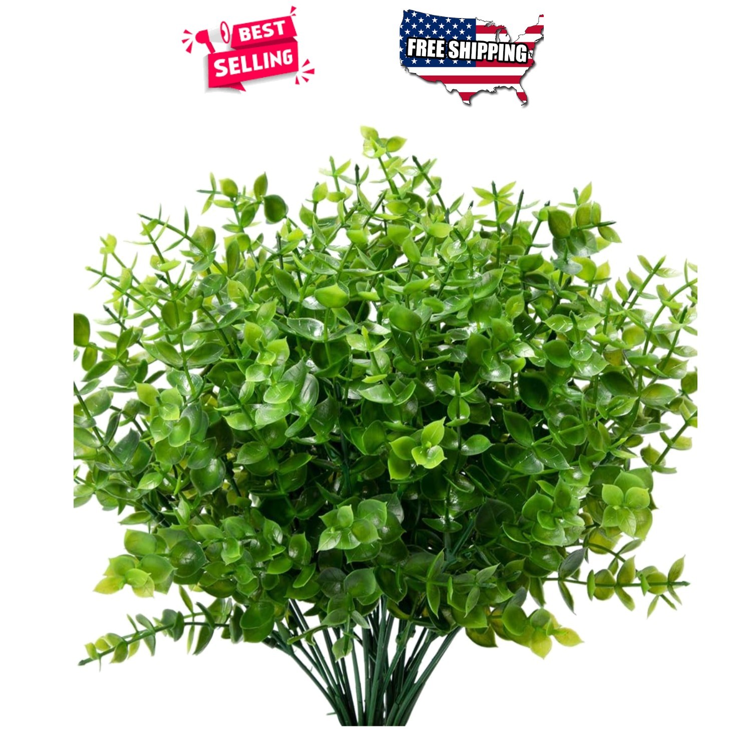 Artificial Boxwood Stems Outdoor UV Resistant No Fade Greenery 8 Bundles for …