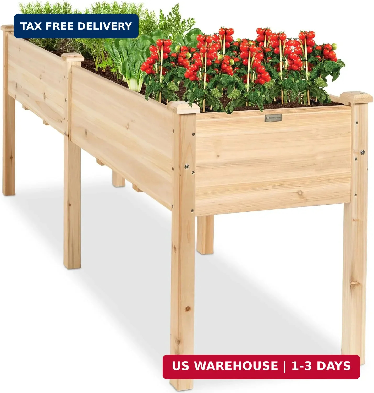 Best Choice Products 72x24x30in Raised Garden Bed, Elevated Wood Planter Box Sta