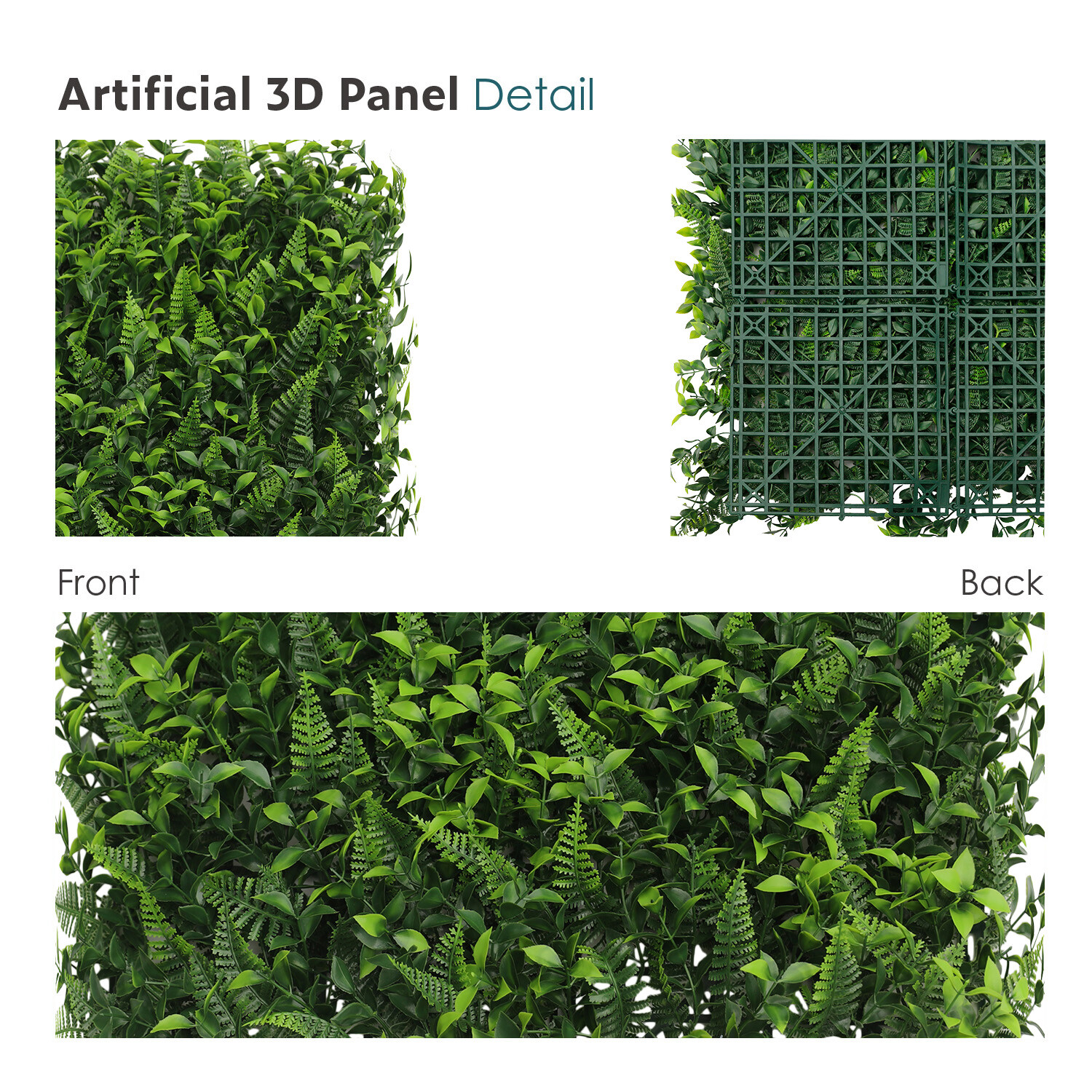 20″x20″ Artificial Faux #9 3D Mixed Panel Leaf Privacy Fence Screen Decor Hedge