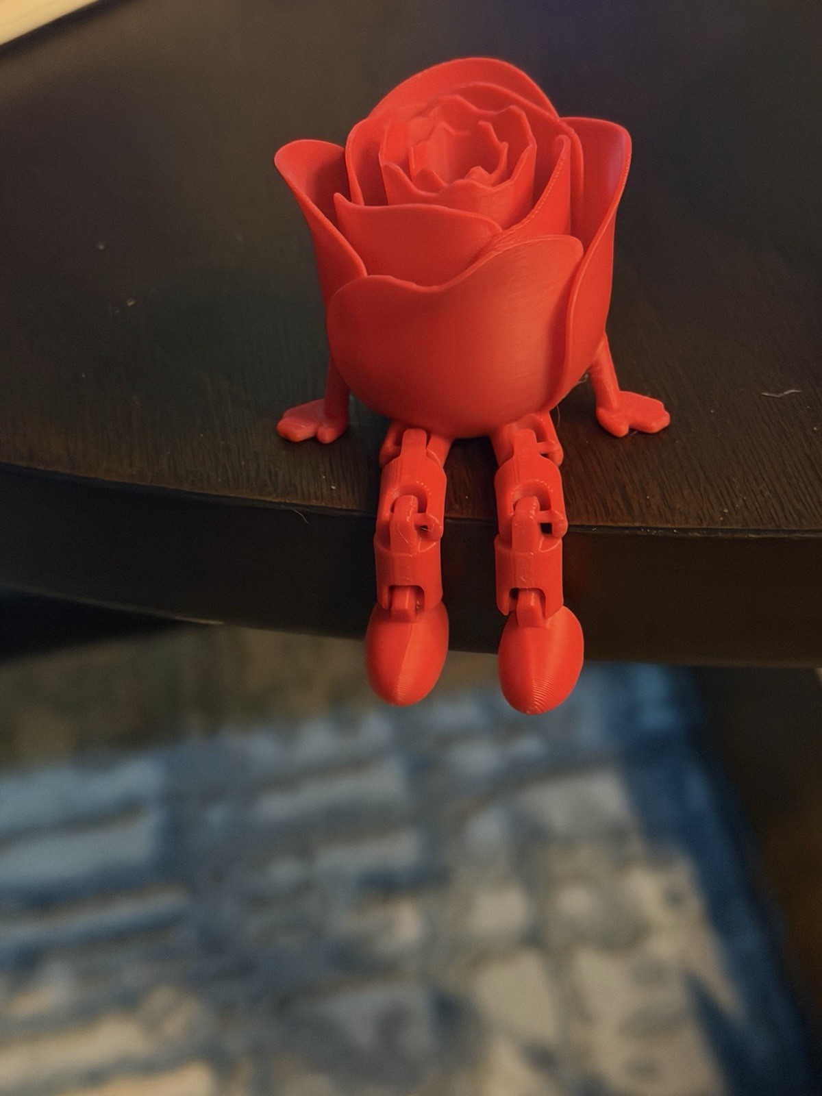 3D Printed Articulated Rose with Dangling Legs – Single Roses