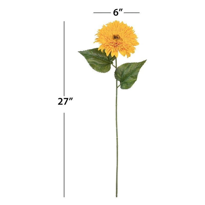 Artificial Teddy Bear Sunflower Long Stem Indoor Decor Floral Arrangement Craft