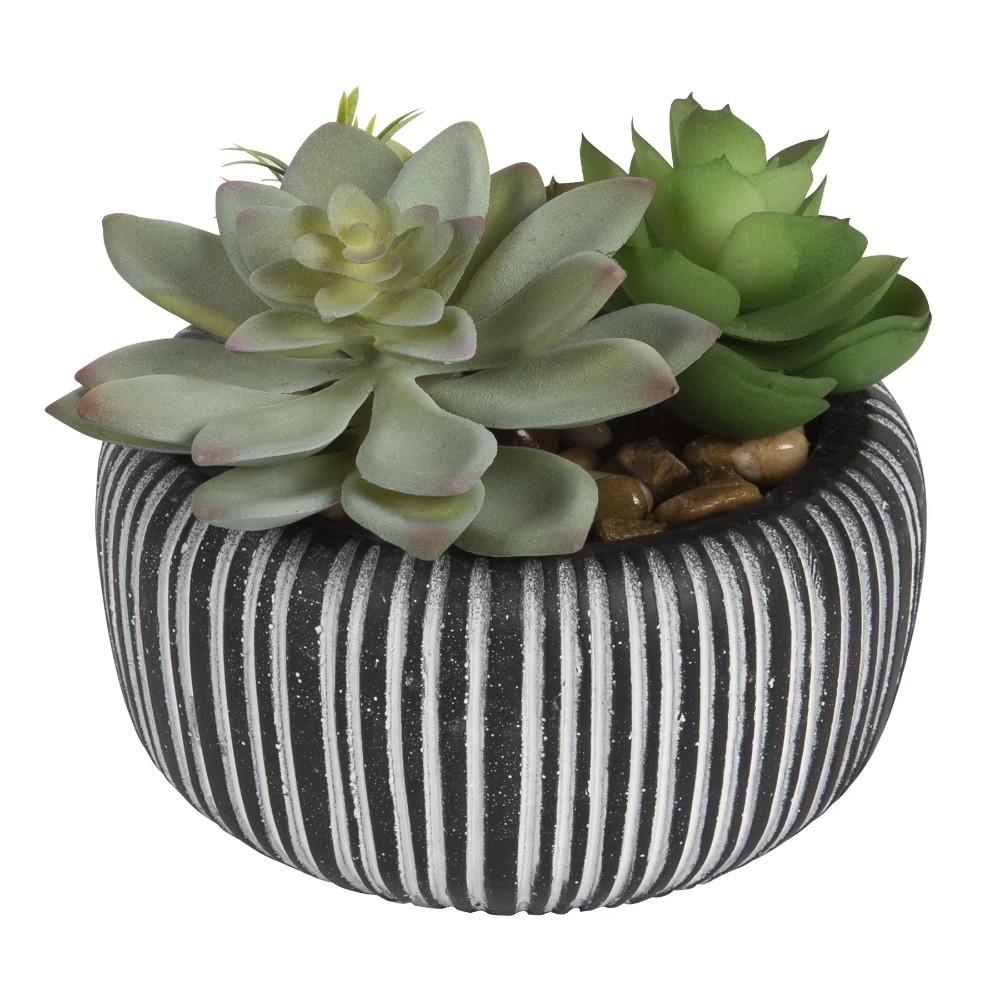 Artificial Succulent Plants in Stone Pot Assorted Colors Home Decor