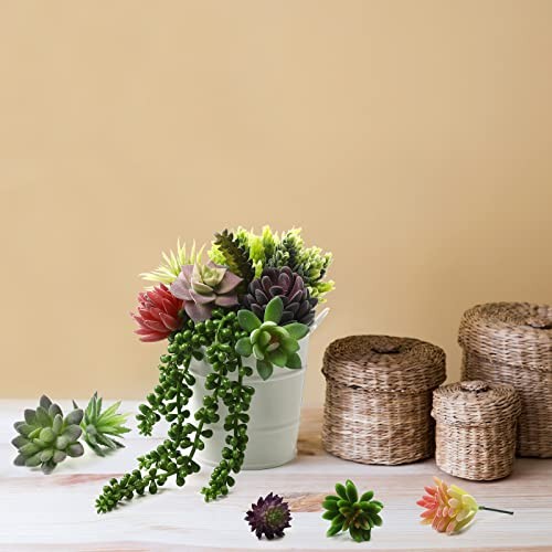 40 Pieces Artificial Succulent Plants Faux Realistic Unpotted Mini Succulents