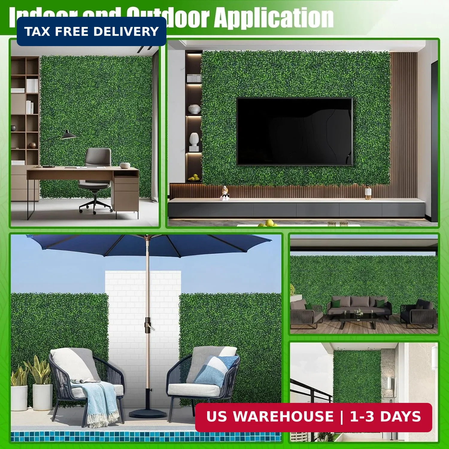 Artificial Boxwood Roll,48×120 in(40 sqft) UV-Anti Faux Ivy Grass Wall Backdrop