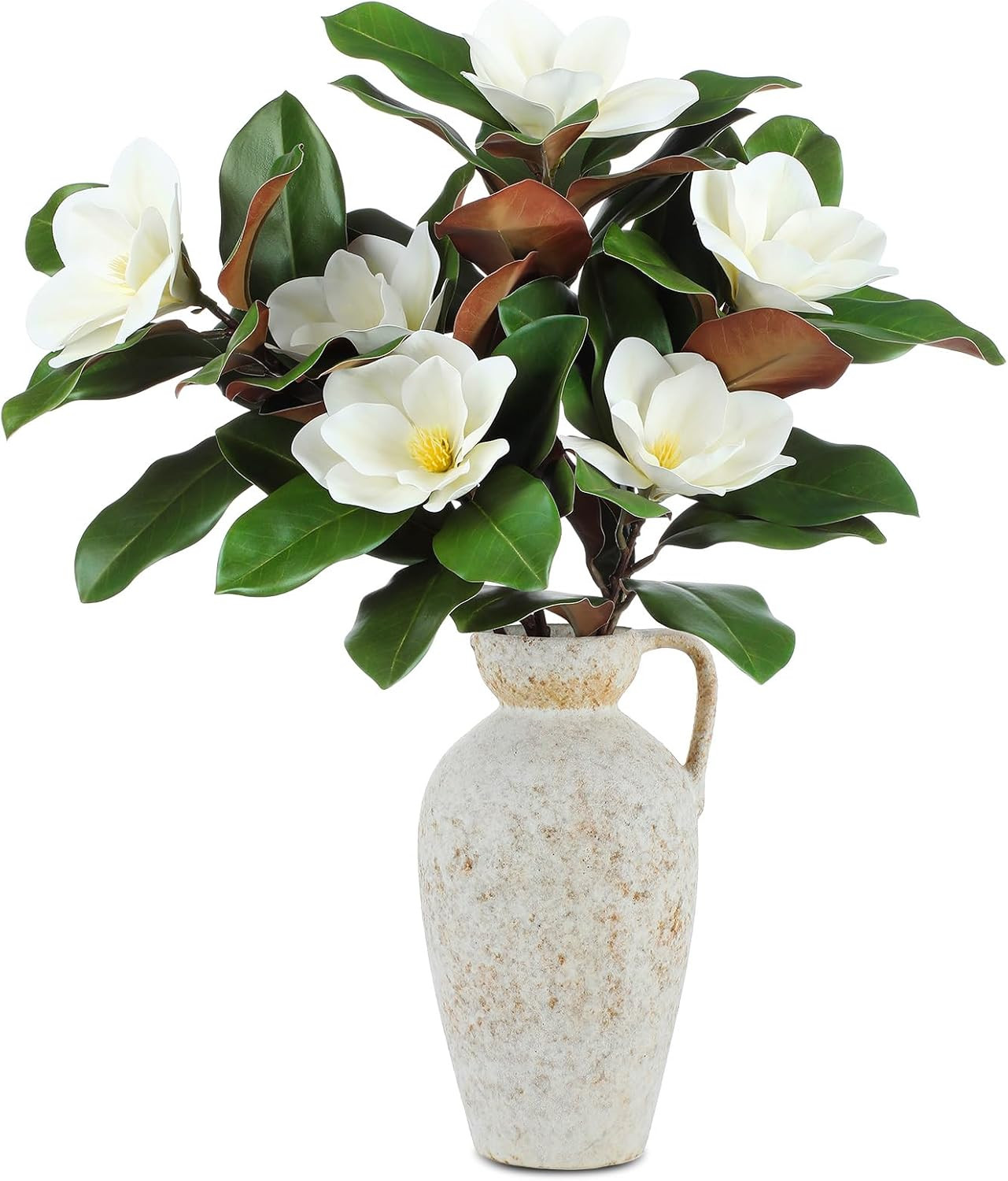3 Pcs 25.6″ White Artificial Magnolia Branches for Home Wedding Decor