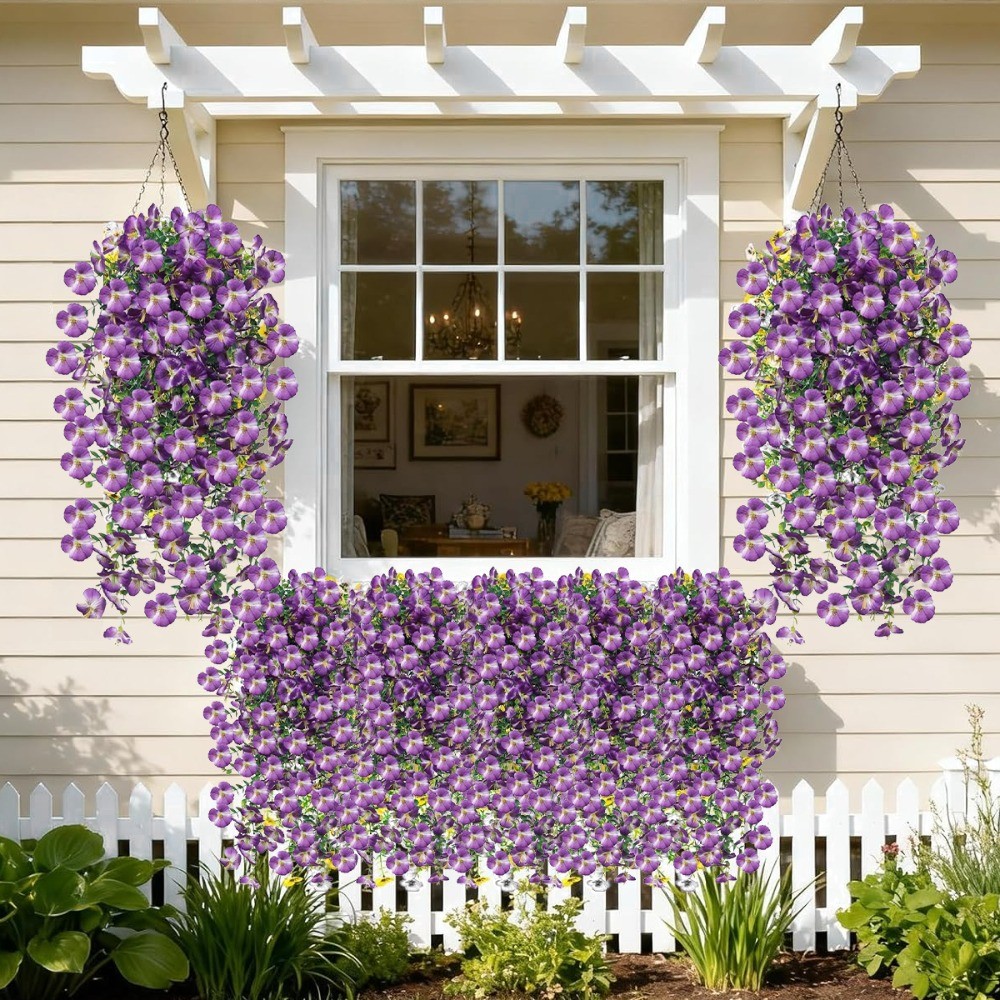 4x Artificial Hanging Orchid Flowers Fake Silk Plants Outdoor Garden Home Decor
