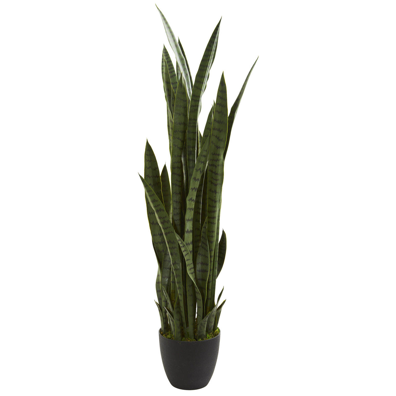 Sansevieria faux Plant Black Stripes Natural 46” Decor