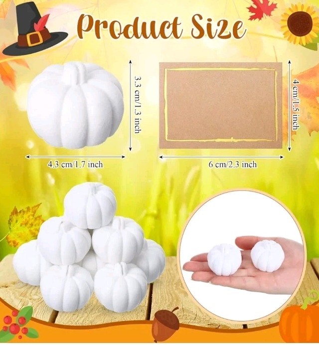 12 pc. Artificial Harvest Fall Table Decor Mini Pumpkin Set White
