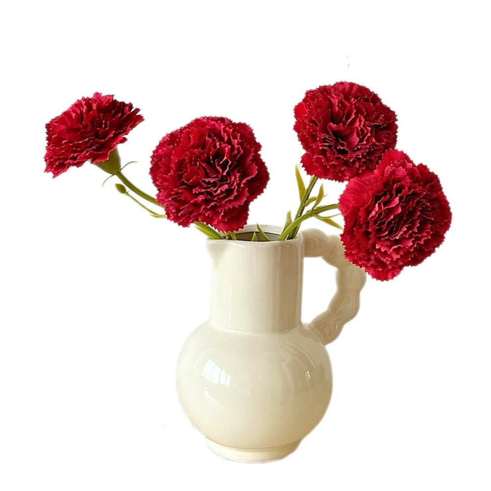 Silk Fabric Carnation Bouquet Artificial Flowers for Interior Design Use