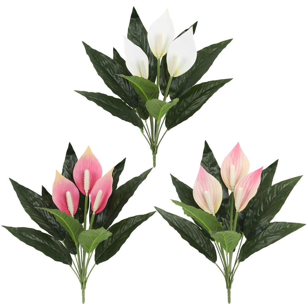 Artificial Plants 42cm White Anthurium Leaves for Wedding Photography Backdrops