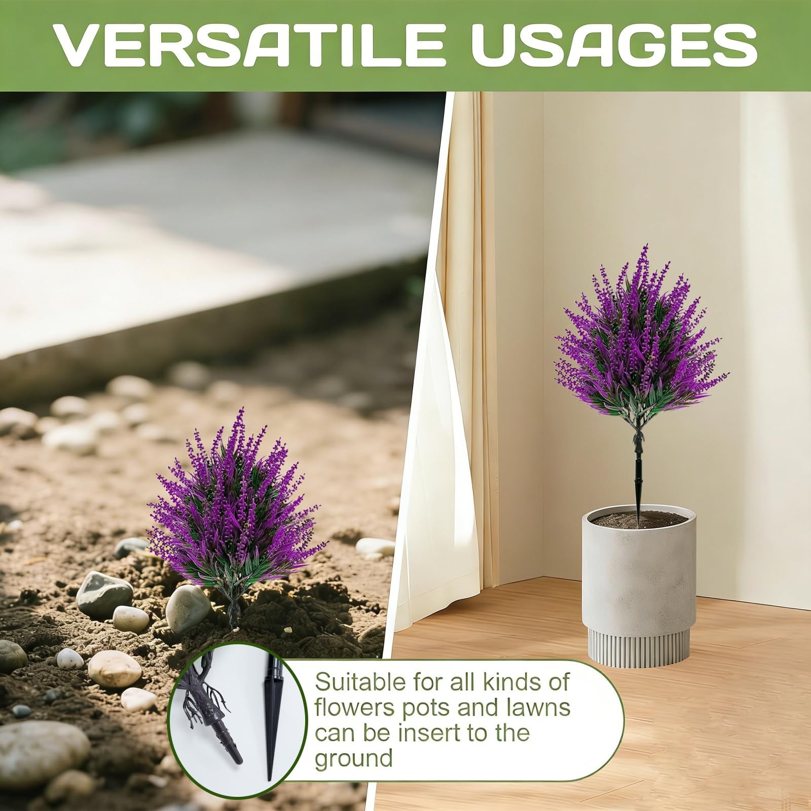 4Pack Artificial Bushes Plants Outdoors with Spike,Small Artificial Topiary B…