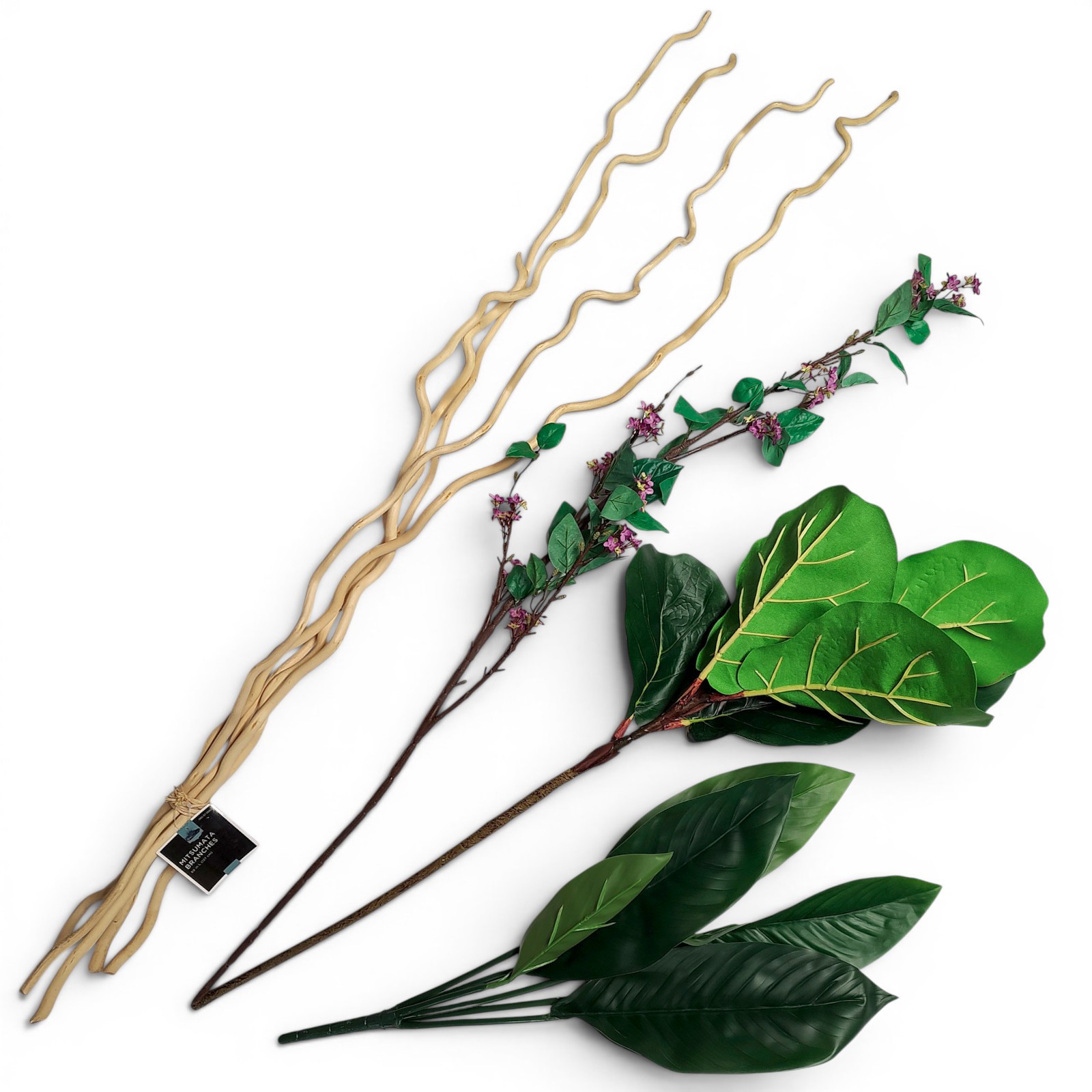 Huge Hyper Real Artificial Tropical Stems Leaves Mitsumata Branches 27″-50″