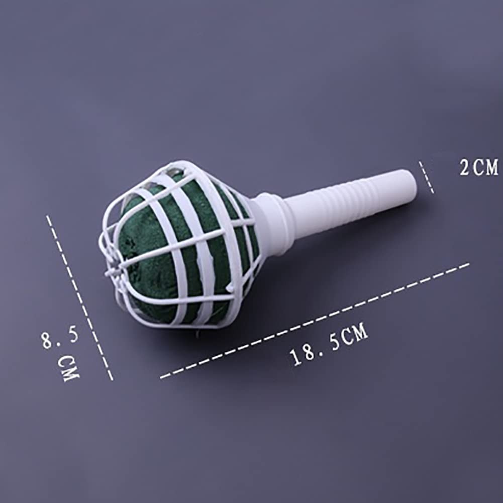 4 PCS White Foam Floral Artificial Flower Bridal Bouquet Holders Handles