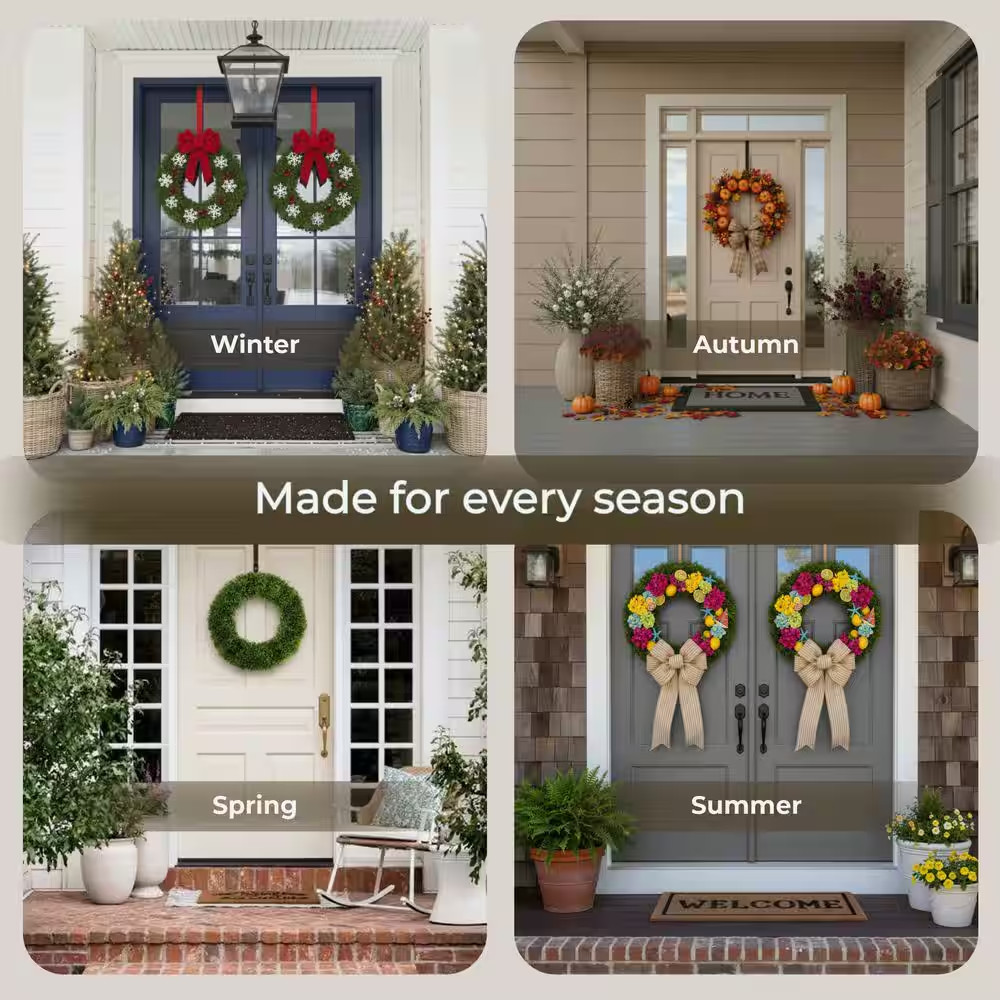 20 In. Artificial round Grass Wreath