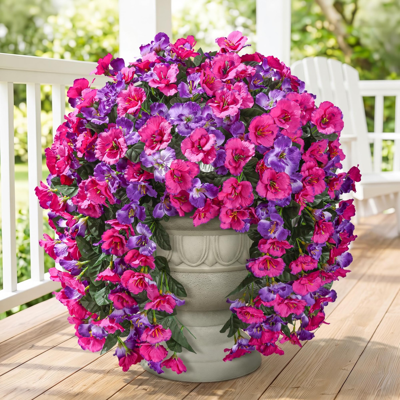 Fake Hibiscus Artificial Hanging Flowers Plants for Outdoors Decoration, 2pcs…