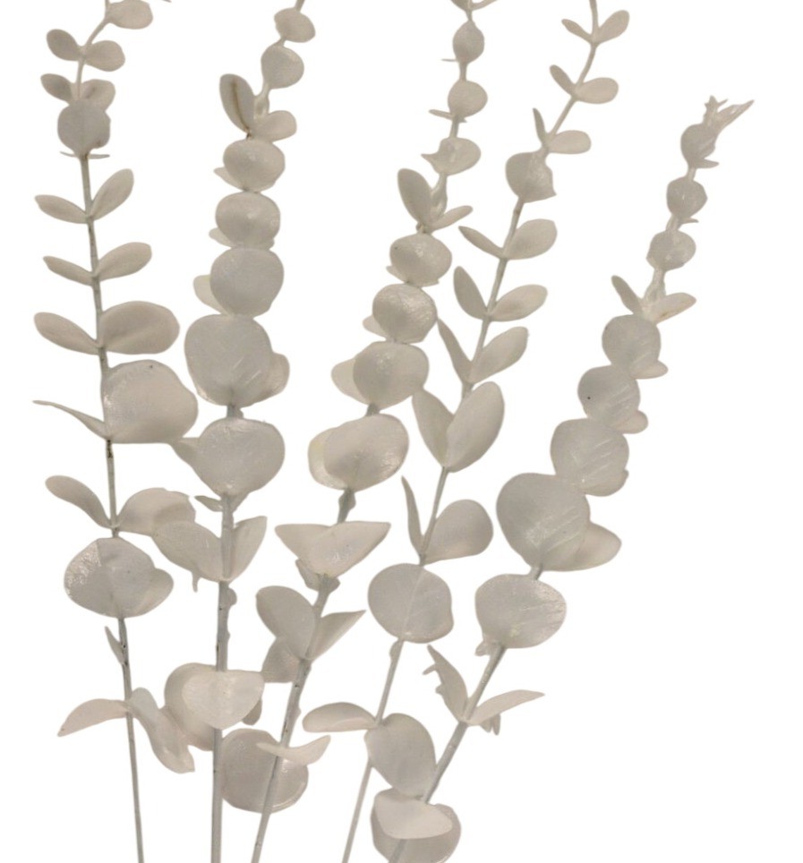 White Eucalyptus Stems Set of 10 Faux Eucalyptus Branches White Greenery Wedding