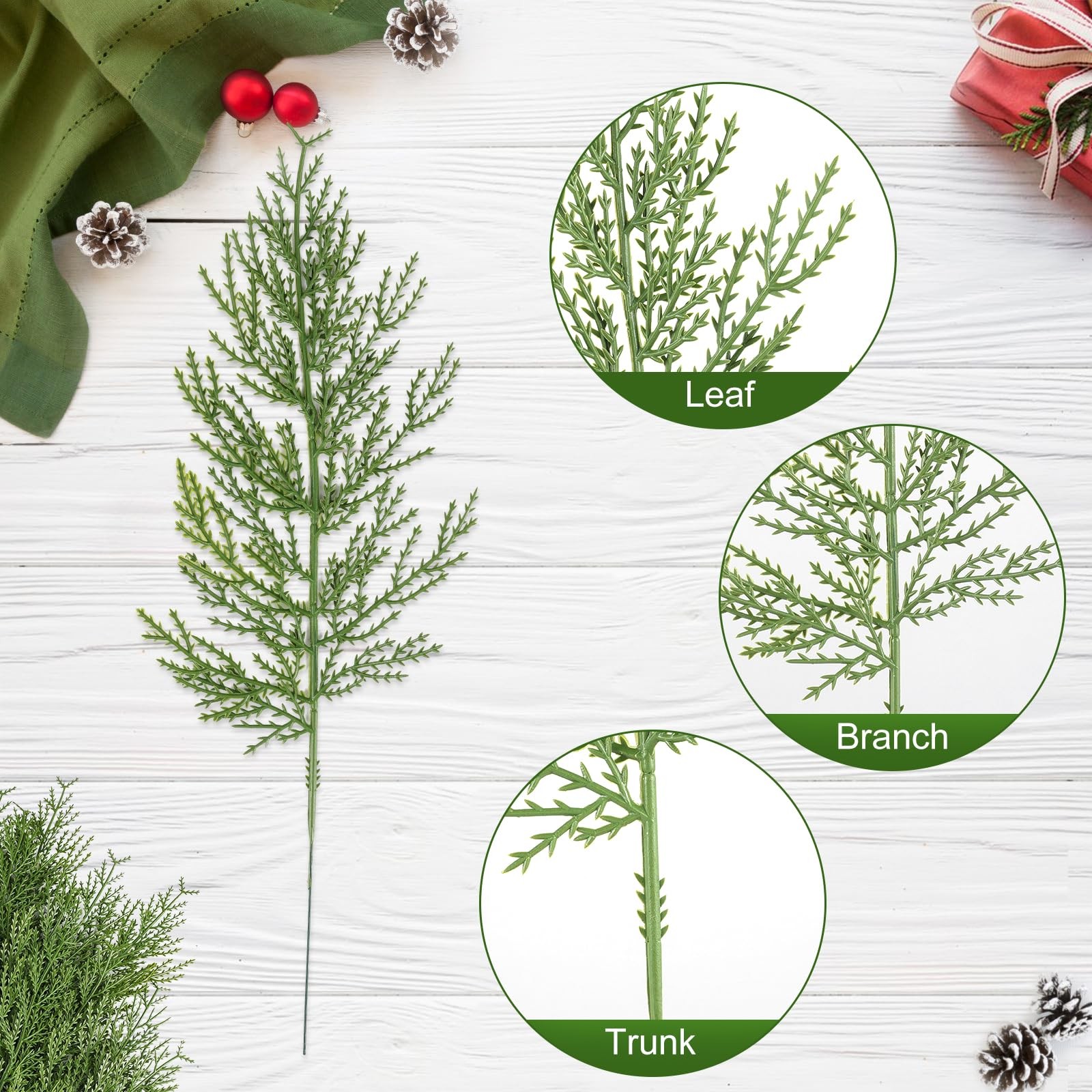 40 Pcs Artificial Cedar Picks Faux Cedar Branches Fake Cypress Stems Plastic …